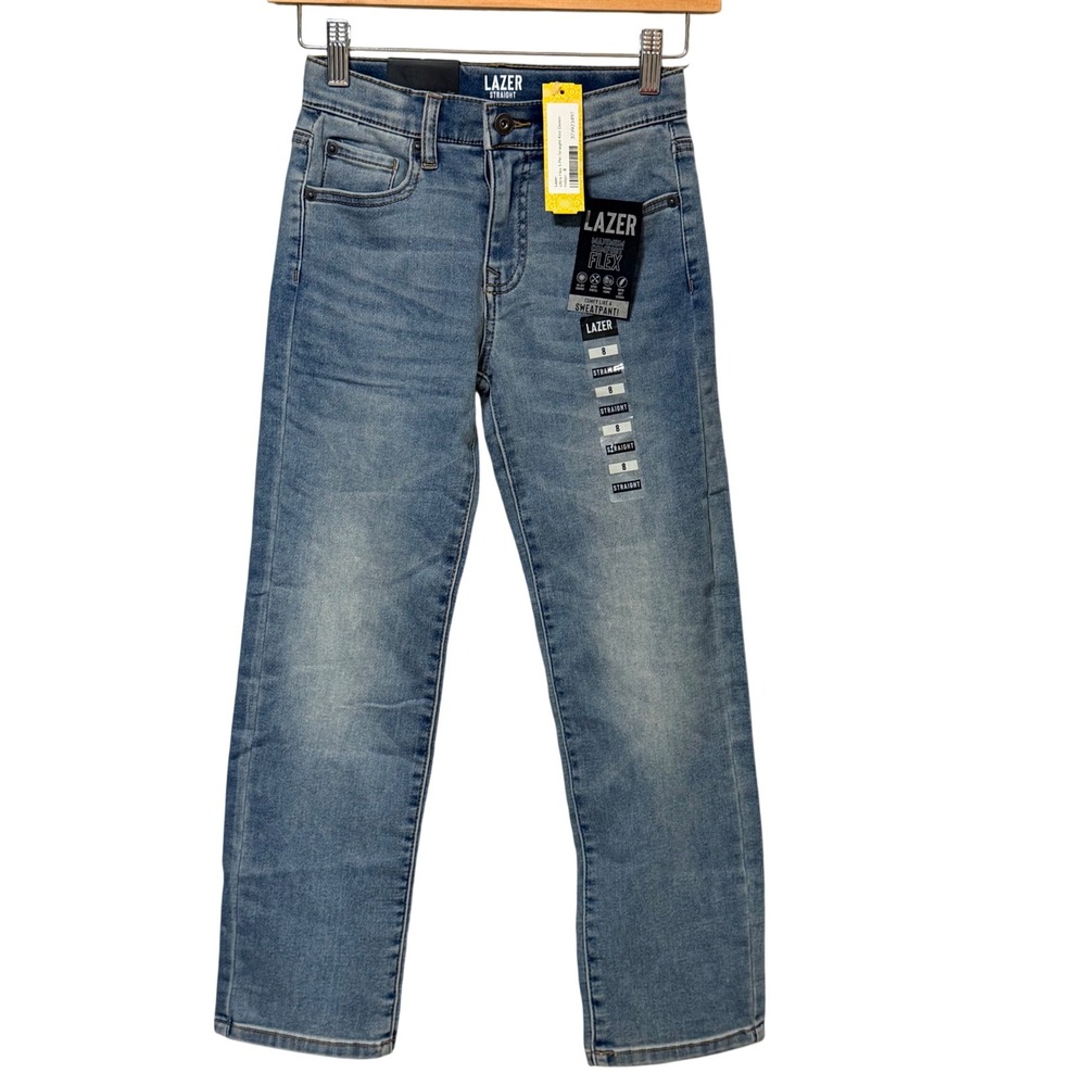 Lazer Boys Size 8 Straight Leg Jeans Maximum Comfort Flex Medium Wash NWT